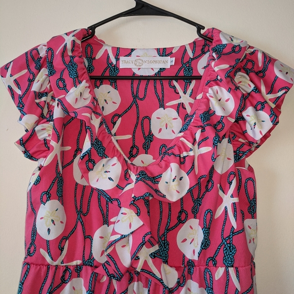 Tracy Negoshian XS Ruffle Top Sand Dollar Dress - Picture 4 of 8